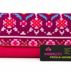 Rani Pink Single Ikkat Patola Clutch