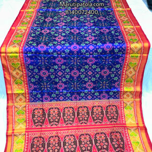 Red With Blue Tradition Navratna Design Patola Saree