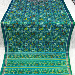 TARQUISE BLUE NARIKUNJ TRADITIONAL DESIGN PATOLA SAREE