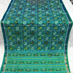 TARQUISE BLUE NARIKUNJ TRADITIONAL DESIGN PATOLA SAREE