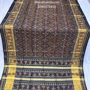 BLACK COLOUR TRADITIONAL PANBHAT DESIGN PATOLA SAREE