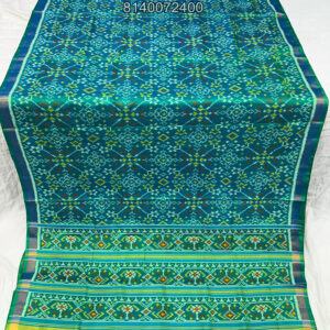 TARQUISE BLUE NRI PASTEL COLOUR TRADITIONAL DESIGN PATOLA SAREE