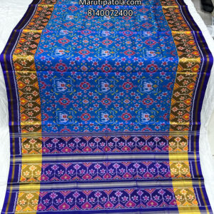 BLUE WITH FIROZI BLUE TRADITON FIGURE WITH NAVRATNA DESIGN PATOLA SAREE