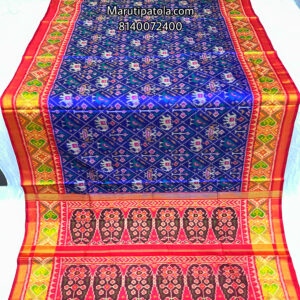 Red with Blue Narikunj Design Patola saree